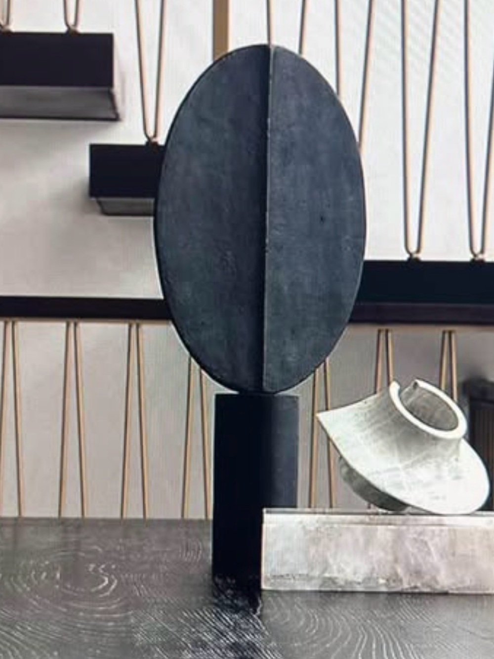 AZANDE BLACK CAST ALUMINUM SCULPTURE by CB2